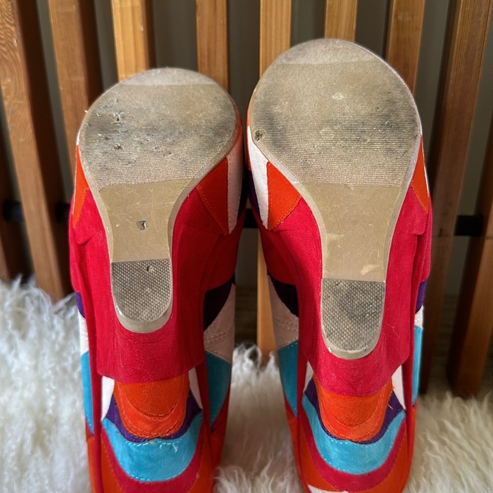 Funky Multi-Color Wedge Platform Sz.10 - image 3